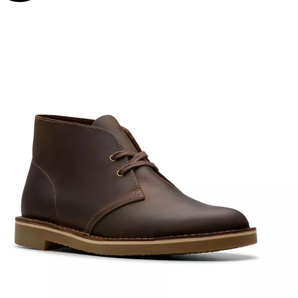 Clarks Men's Brown Leather Desert Boots Shepton